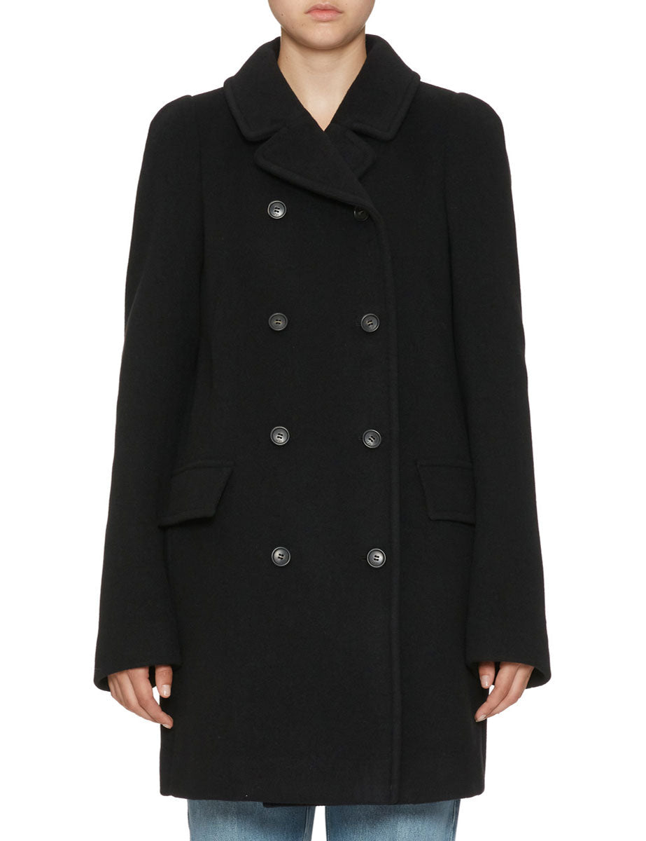 cappotto doppiopetto panno nero - n21 alessandro dell'acqua - cappotto
