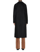 cappotto double doppiopetto nero - blufrida - cappotto