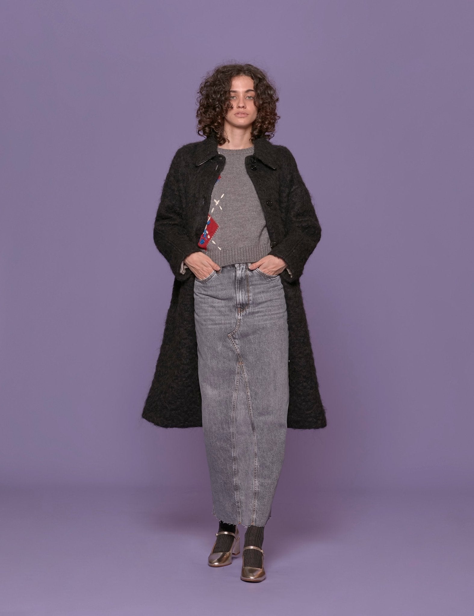 cappotto furry nero - t_coat - cappotto