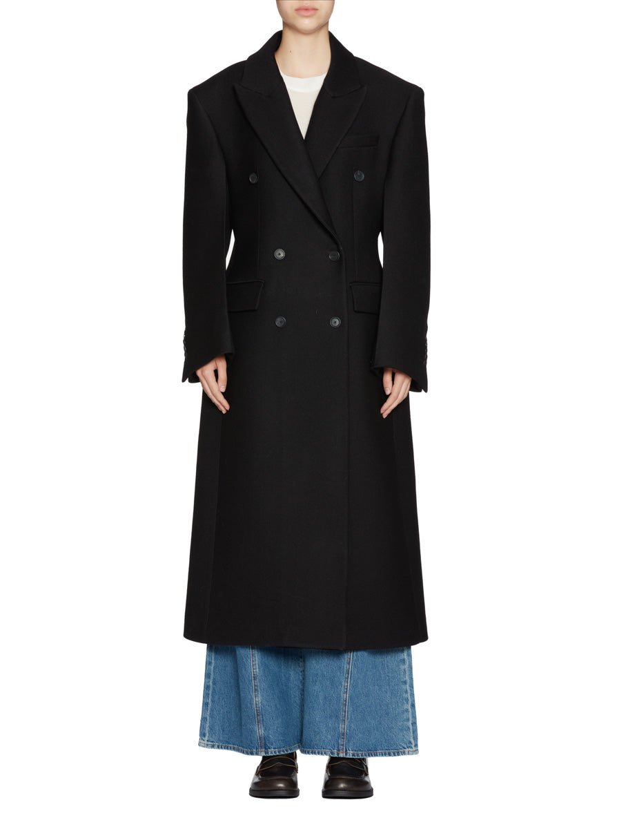 cappotto hourglass lana black - rohe - cappotto