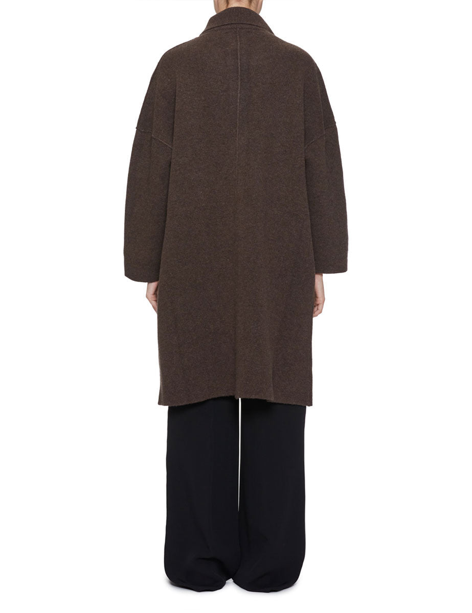 cappotto in maglia caffe - jei-o - cappotto