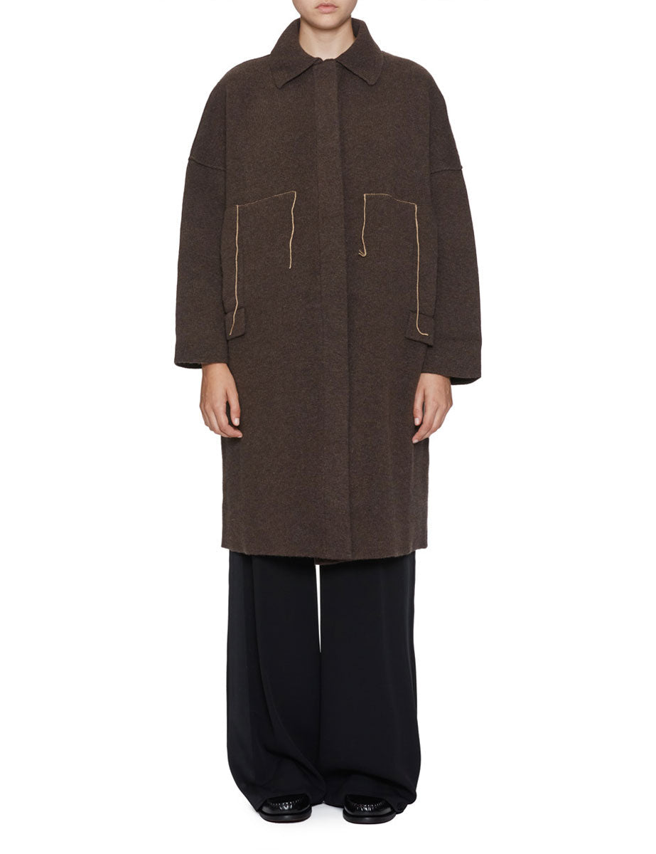 cappotto in maglia caffe - jei-o - cappotto