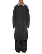 cappotto lana collo ghepardo nero - rohe - cappotto