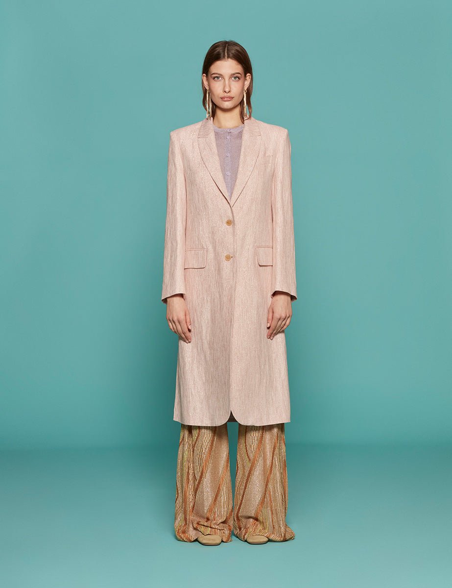cappotto lino lurex petalo - forte forte - cappotto