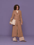 cappotto lungo slim cammello - vivetta - cappotto
