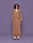 cappotto lungo slim cammello - vivetta - cappotto