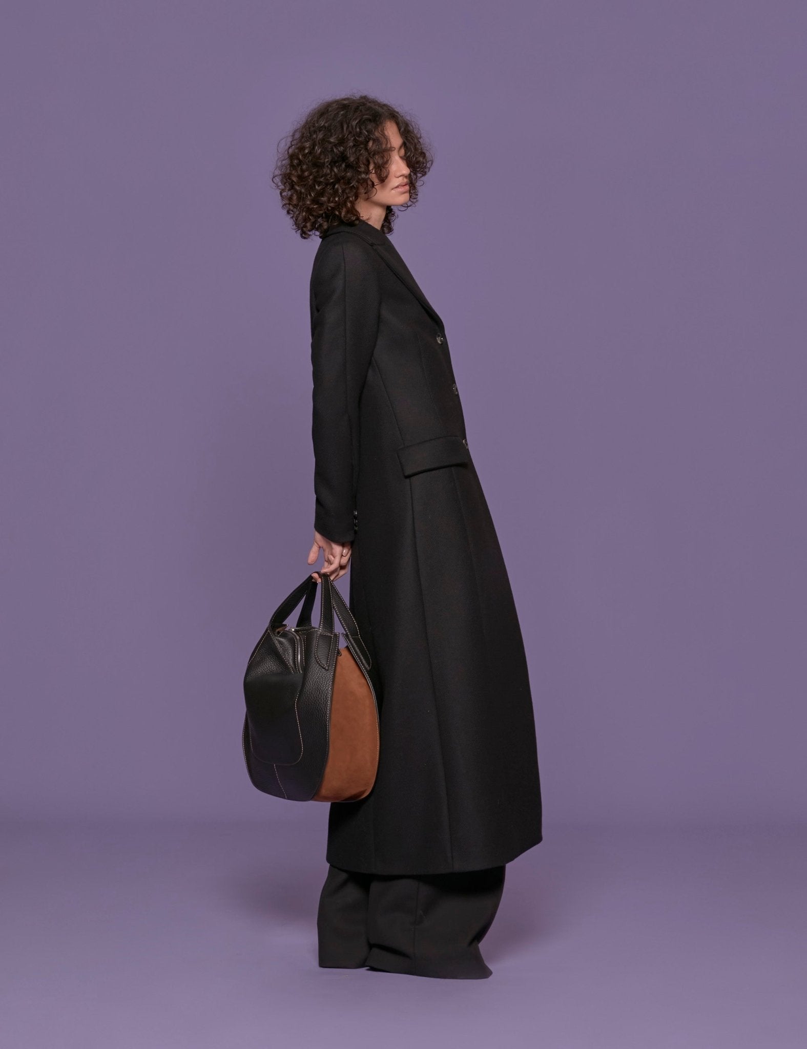 cappotto lungo slim nero - Frida SRL