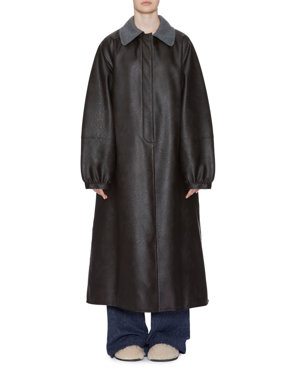 cappotto maggie ecoleather moro - jejia - cappotto