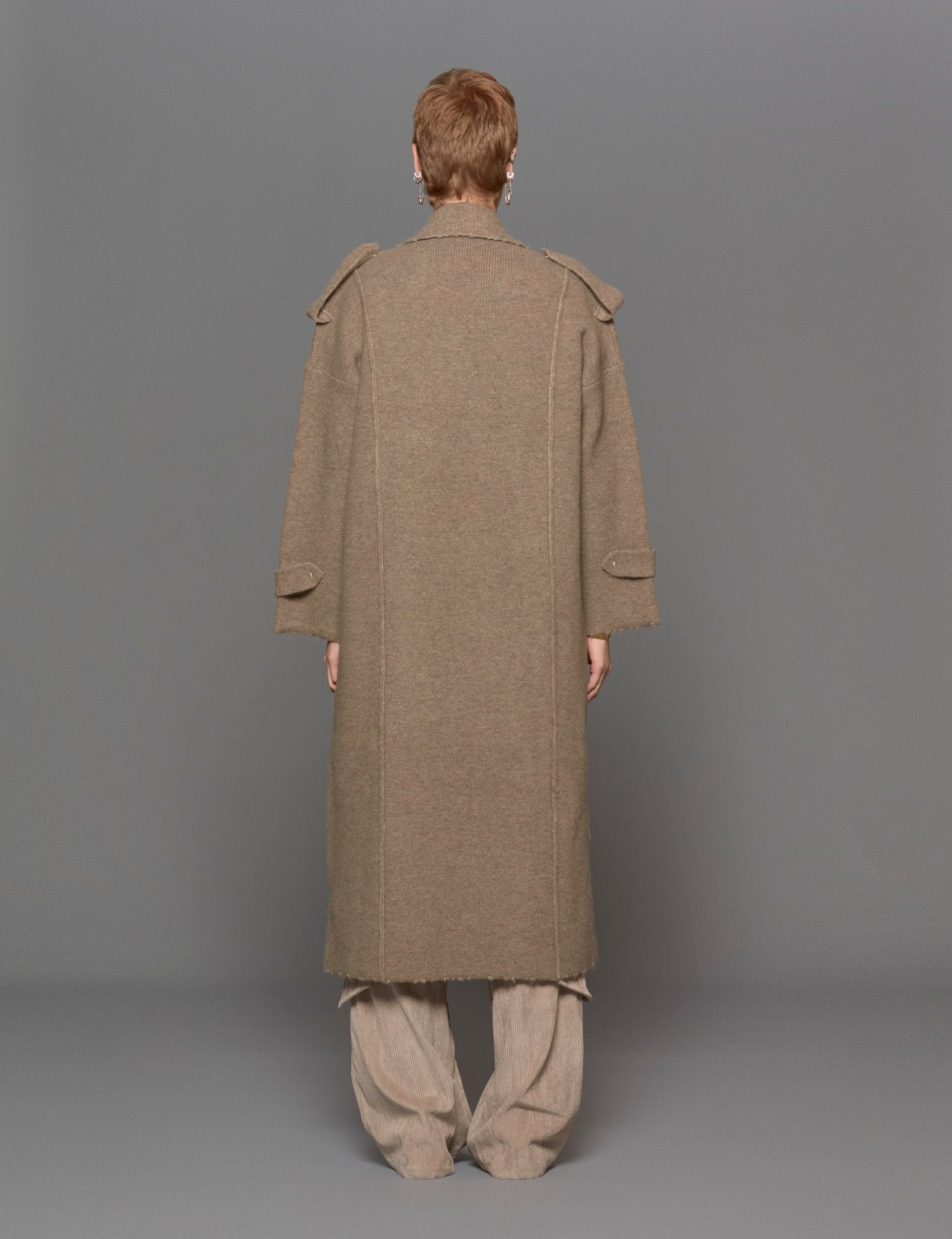 cappotto maglia doppiopetto noce - jei - o - cappotto