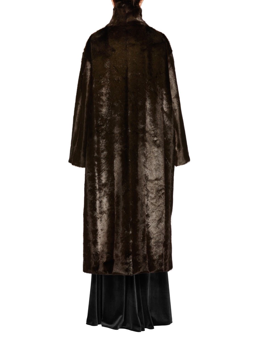 cappotto mandarin ecofur dark brown - rohe - cappotto