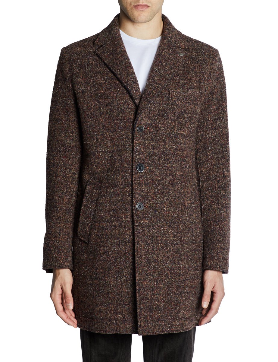 cappotto monopetto boucle bordeaux - bob - cappotto
