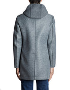 cappotto monopetto cappuccio maglia cenere - bob - cappotto