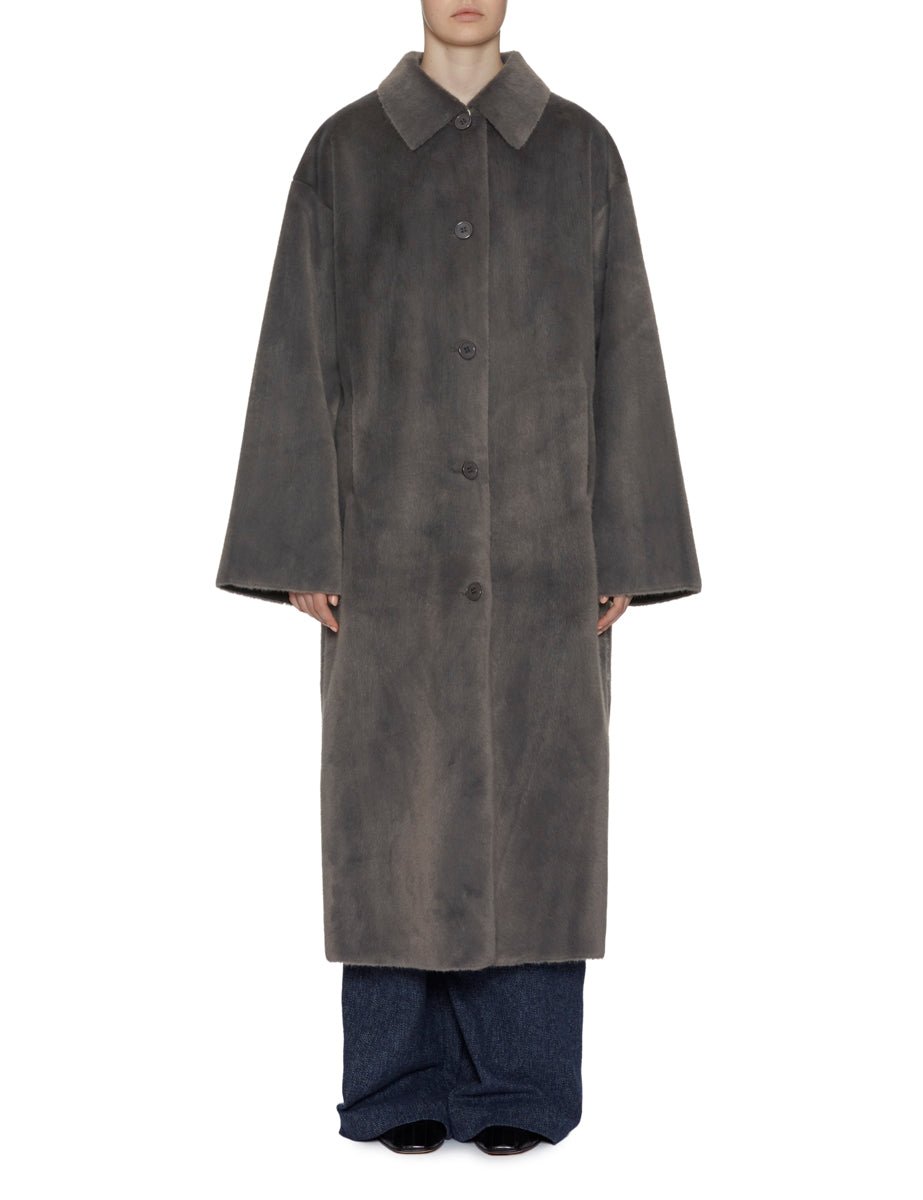 cappotto monopetto lungo dark grey - molliolli - cappotto