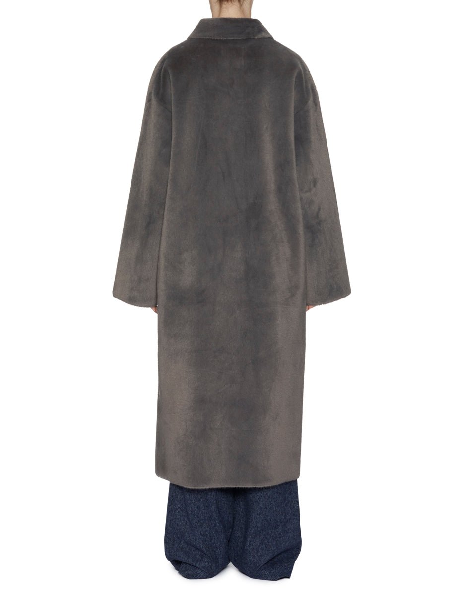 cappotto monopetto lungo dark grey - molliolli - cappotto