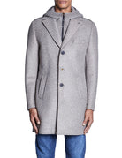 cappotto monopetto maglia cenere - bob - cappotto