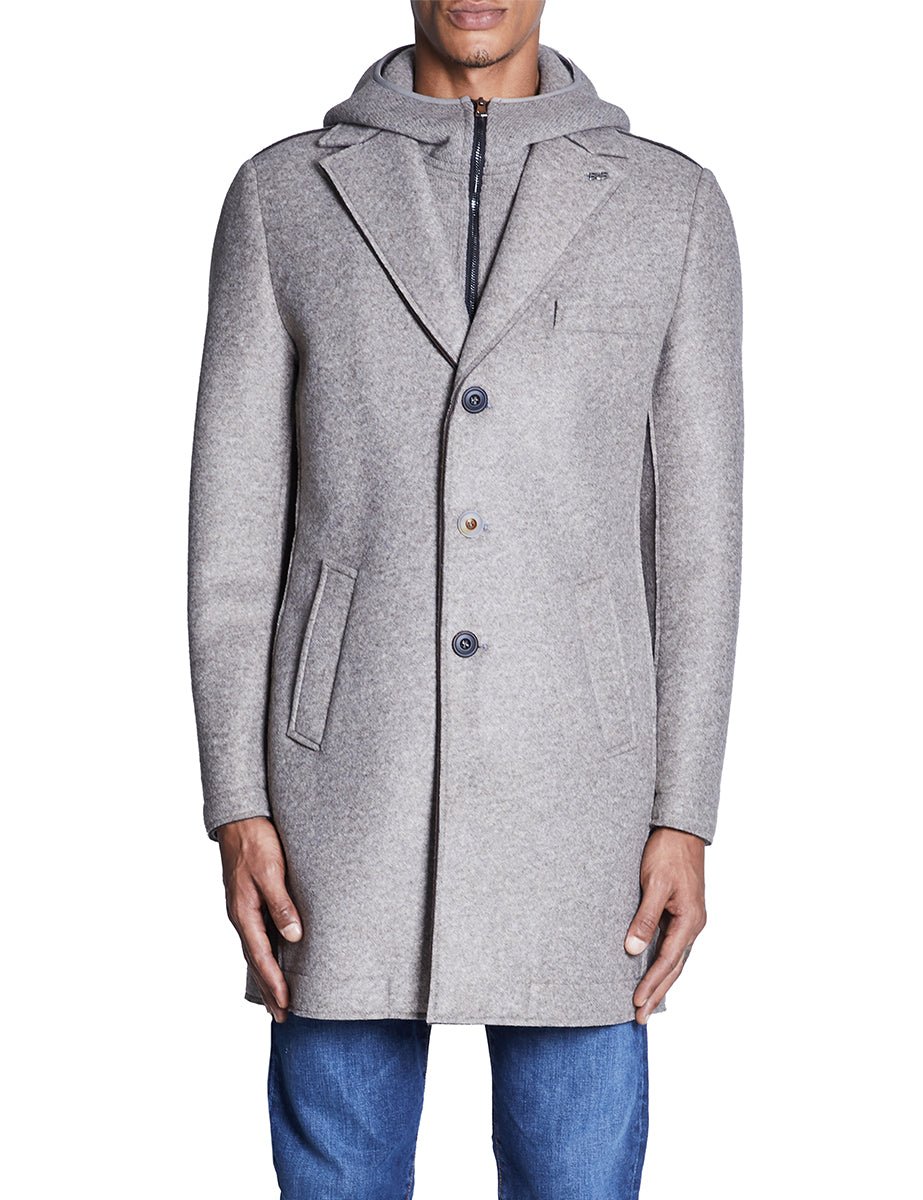 cappotto monopetto maglia cenere - bob - cappotto
