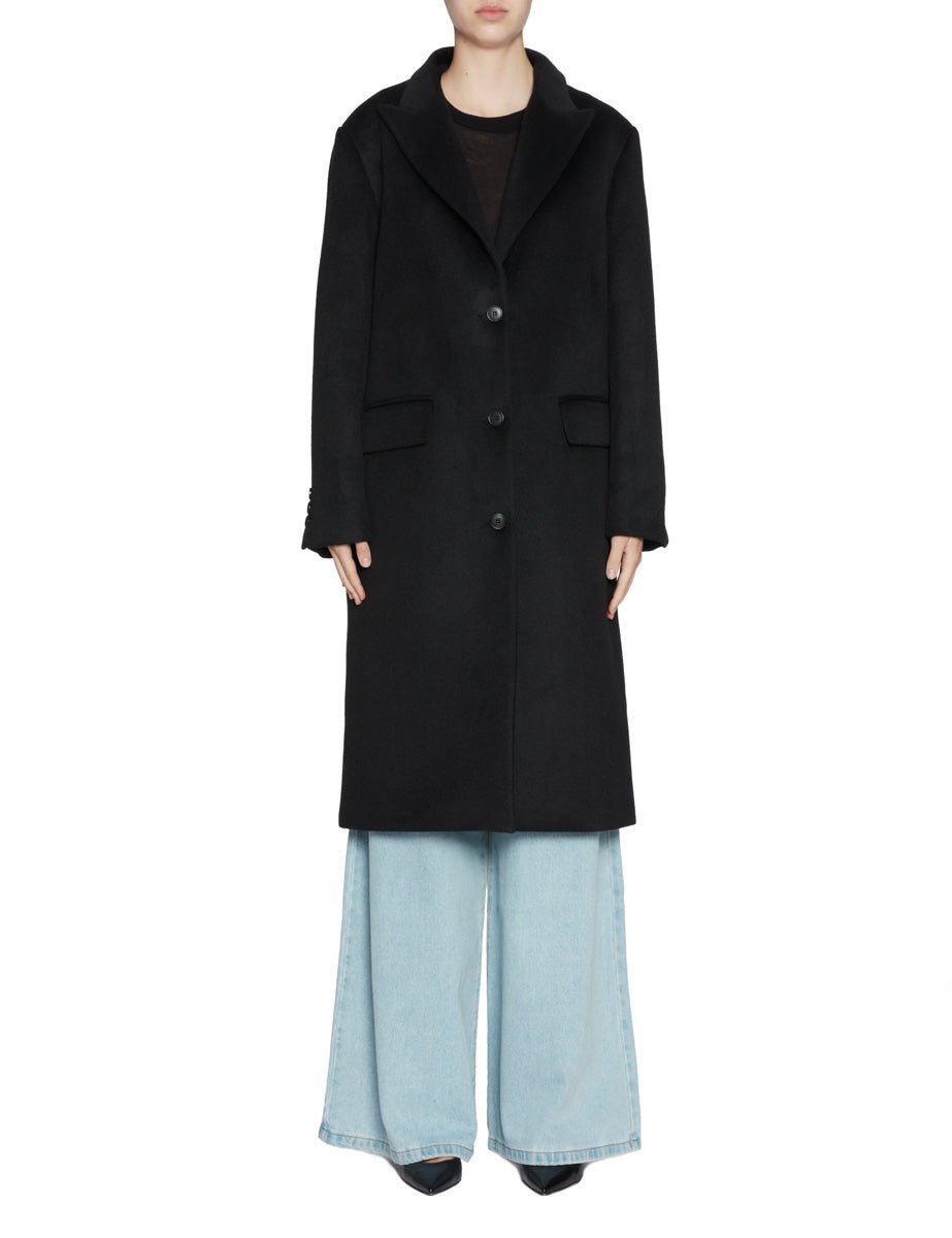 cappotto monopetto nero - blufrida - cappotto