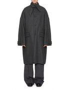 cappotto monopetto sciarpa grigio melange - plan c - cappotto