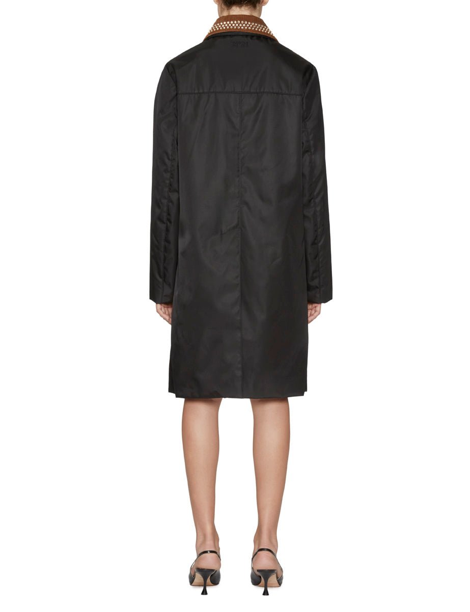 cappotto nylon collo strass nero - n21 alessandro dell'acqua - cappotto