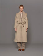 cappotto over lana beige - blufrida - cappotto