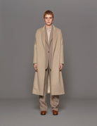 cappotto over lana beige - blufrida - cappotto