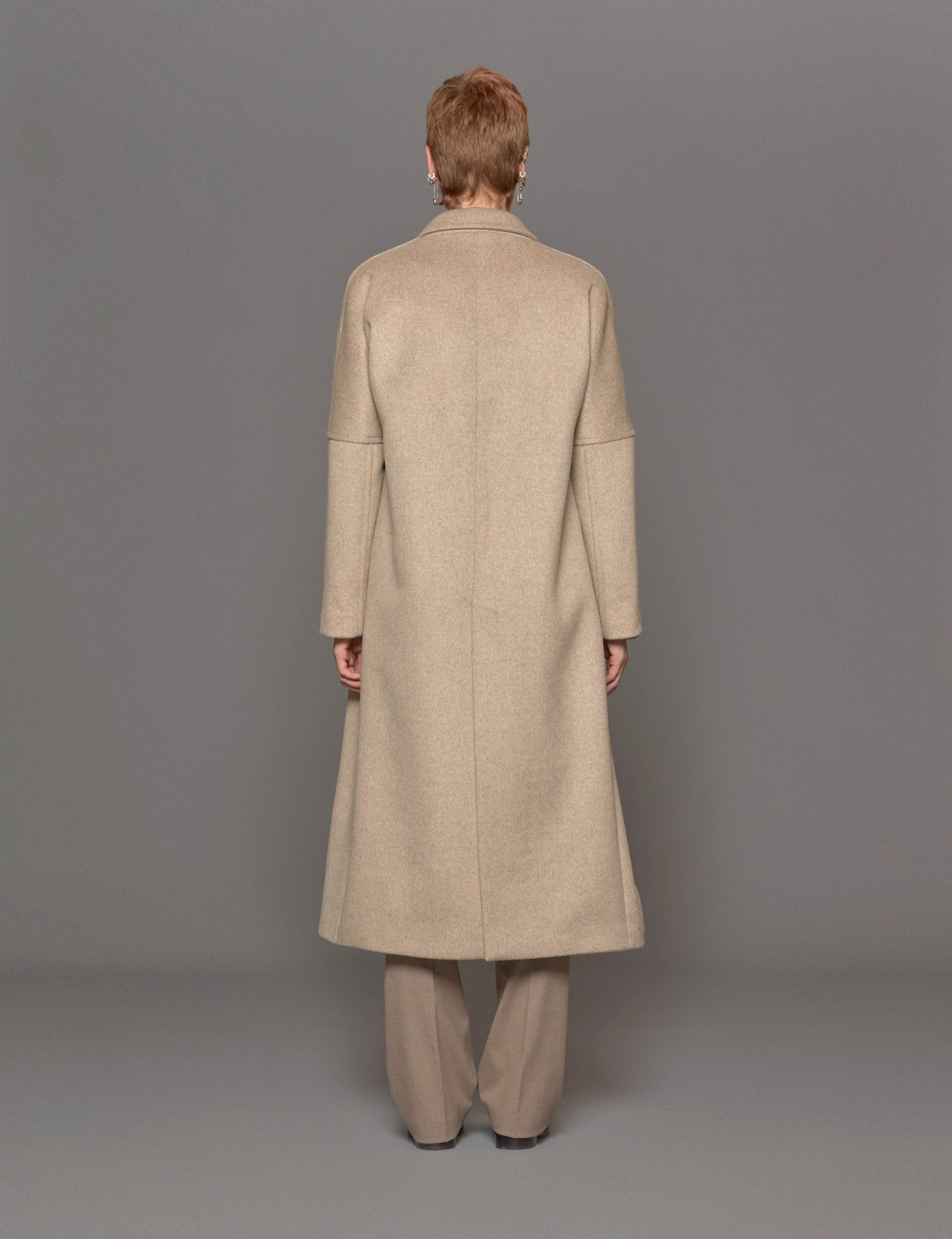 cappotto over lana beige - blufrida - cappotto