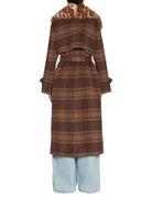 cappotto panno check maculato brown - blancha - cappotto