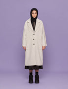 cappotto taglio vivo vaniglia - blufrida - cappotto