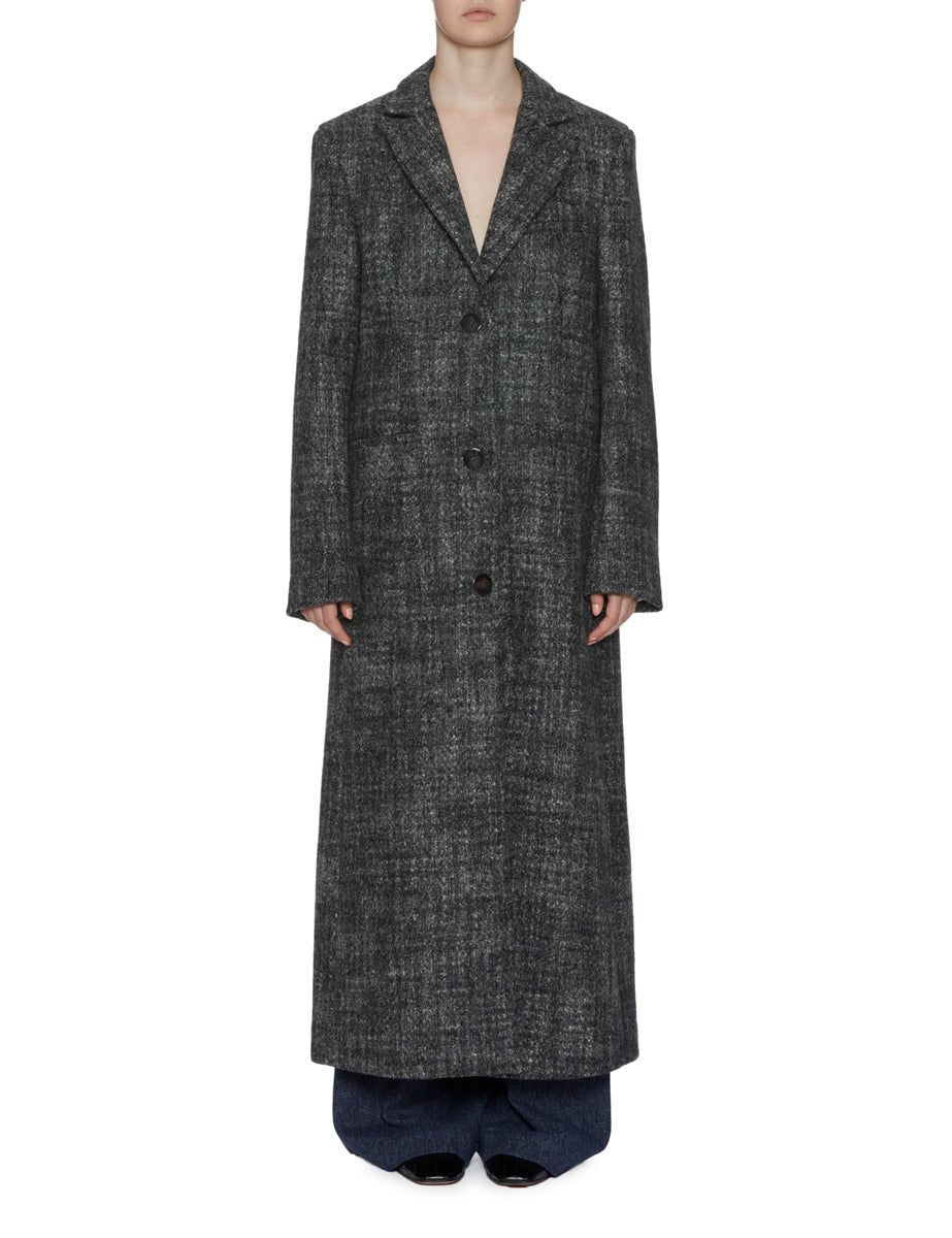cappotto tweed sartoriale antracite - alysi - cappotto