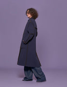 cappotto velour blu - Frida SRL