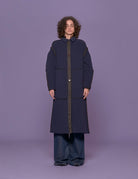 cappotto velour blu - Frida SRL