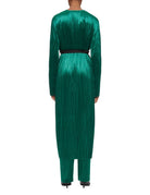 cappotto vestaglia jersey di velluto verde smeraldo - forte forte - cappotto