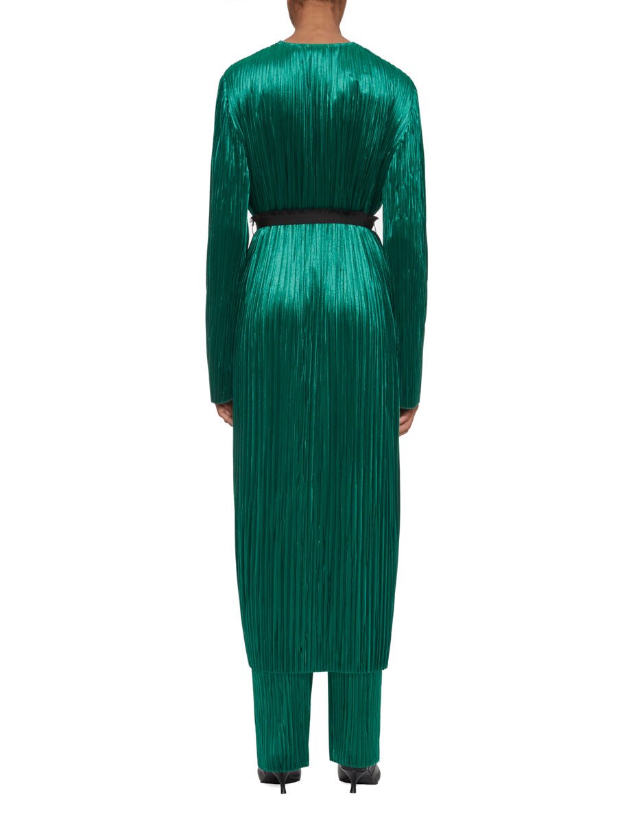 cappotto vestaglia jersey di velluto verde smeraldo - forte forte - cappotto