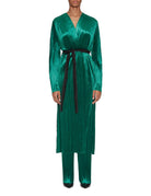 cappotto vestaglia jersey di velluto verde smeraldo - forte forte - cappotto