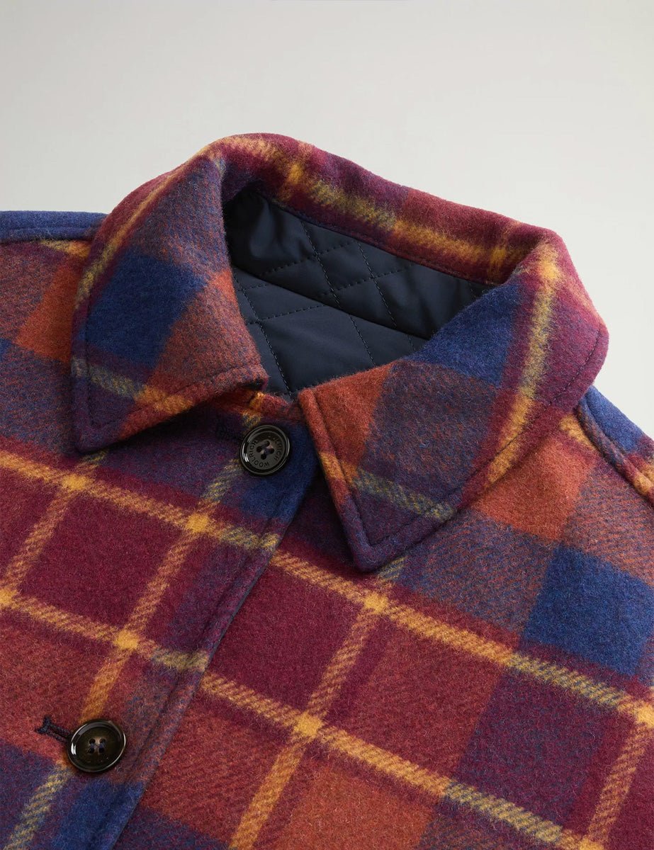 cappotto wool overcoat syrah check - Frida SRL