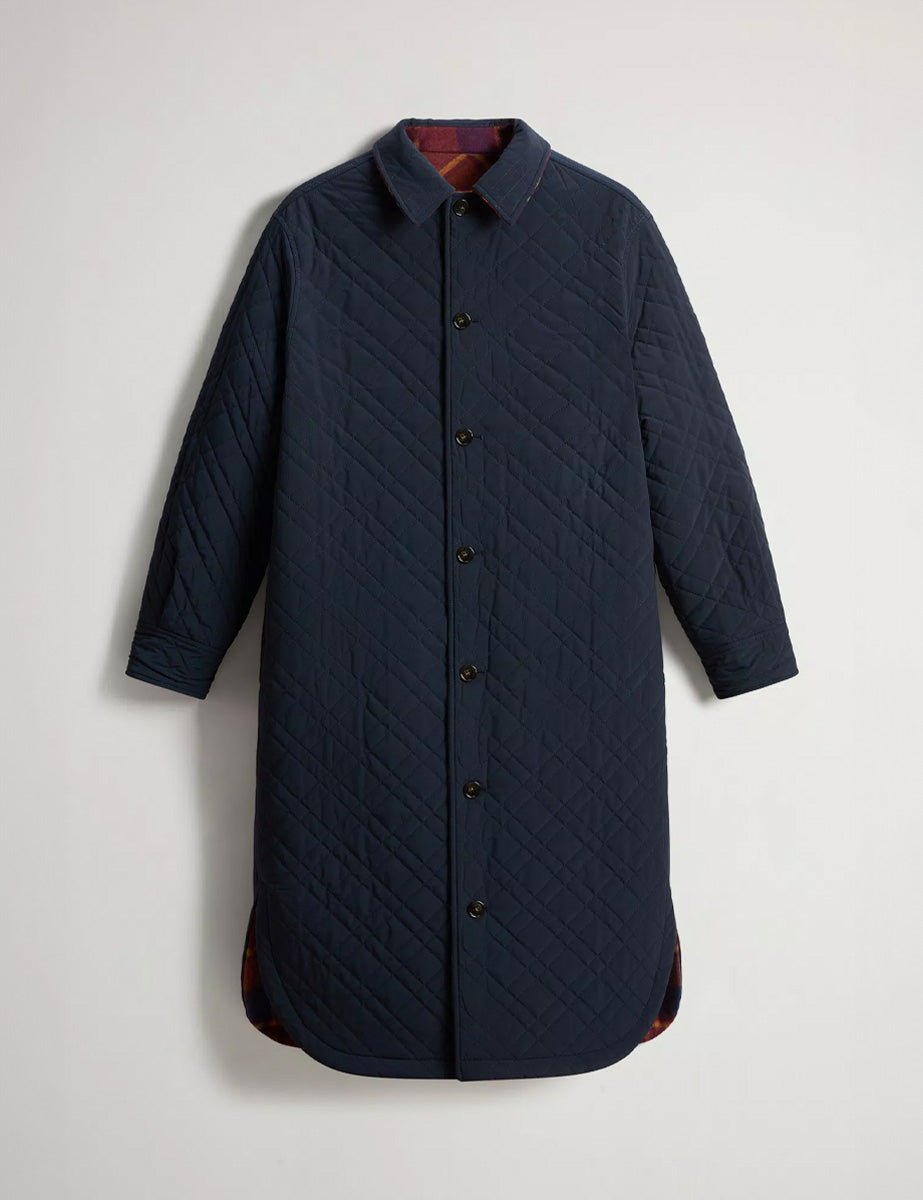 cappotto wool overcoat syrah check - Frida SRL