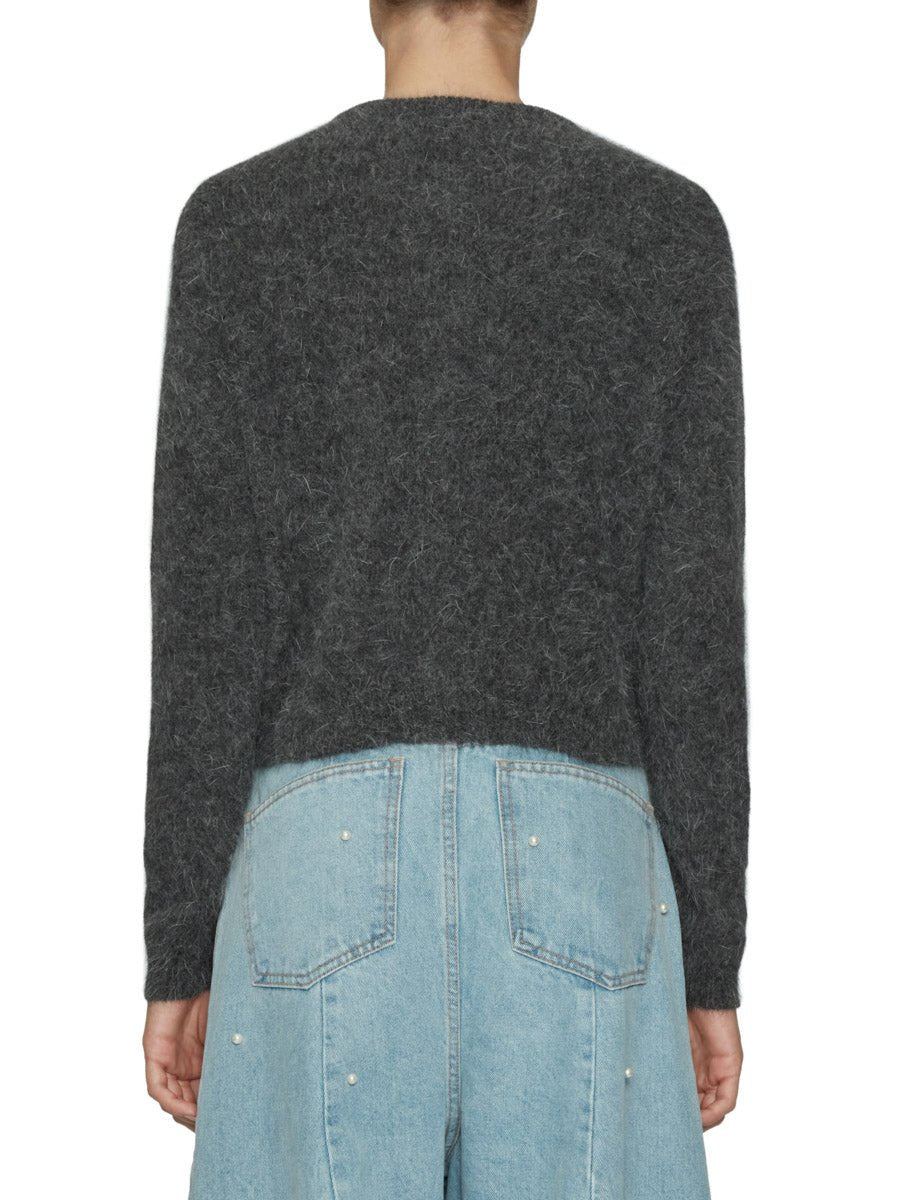 cardigan angora antracite - roberto collina - cardigan