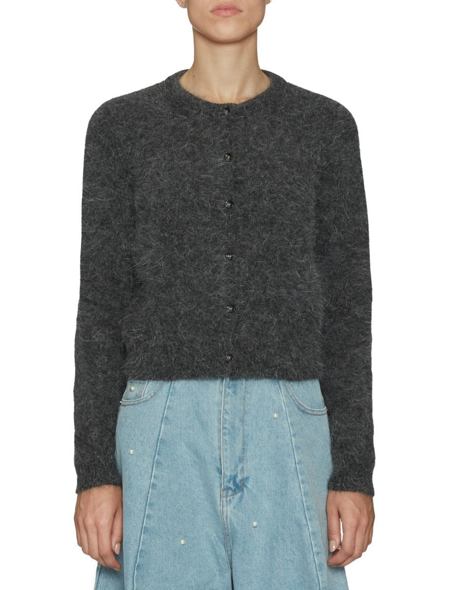 cardigan angora antracite - roberto collina - cardigan
