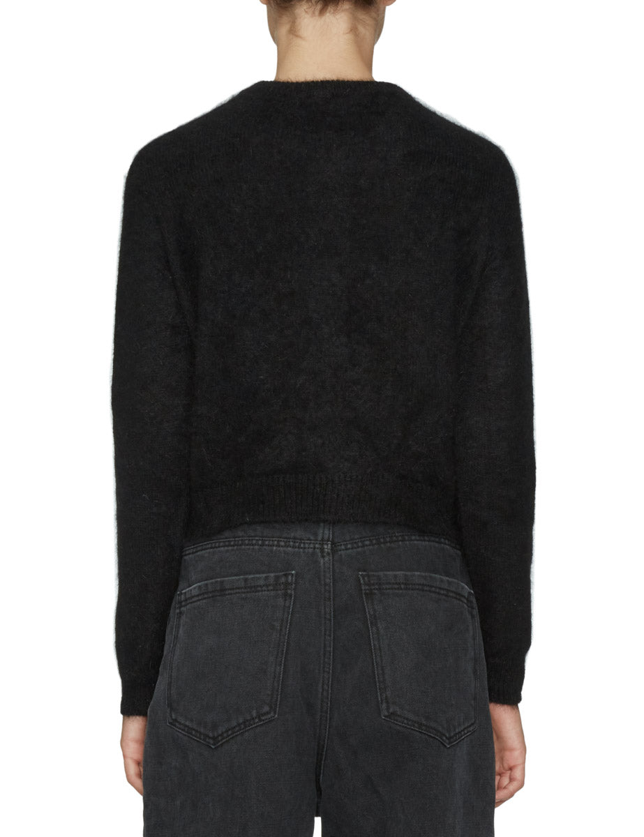 cardigan angora nero - roberto collina - cardigan