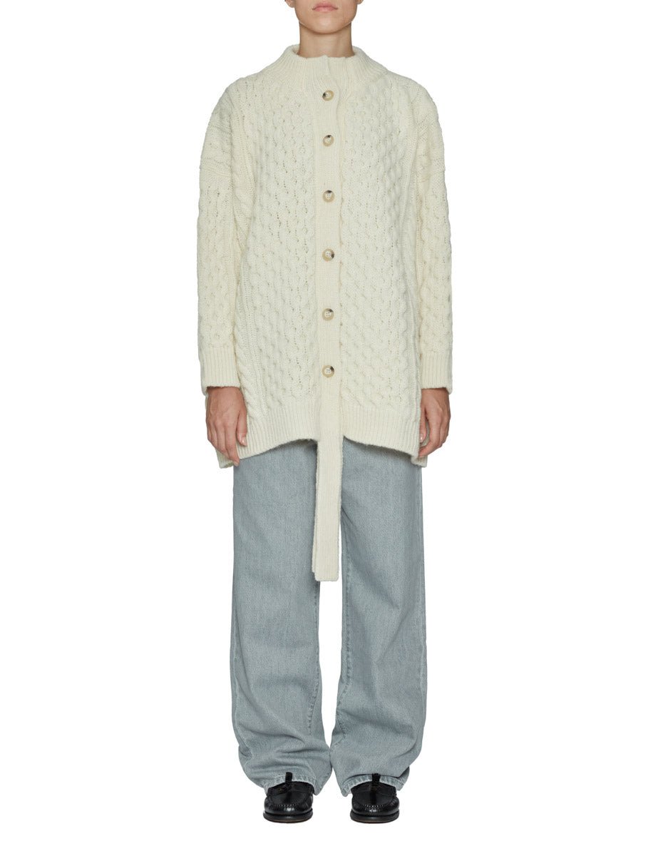 cardigan aran crema - jei - o - cardigan