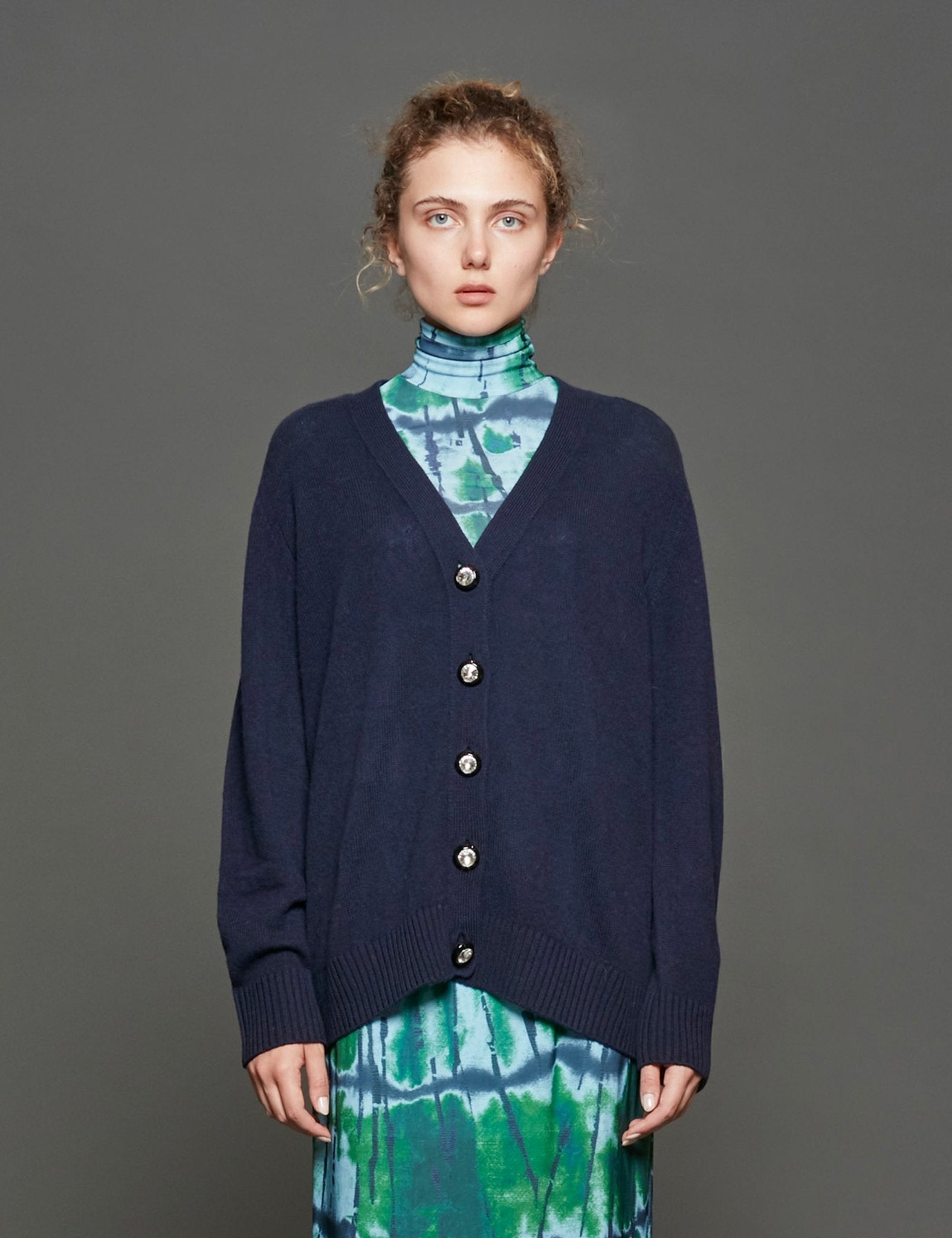 cardigan cashmerebottone gioiello - Frida SRL