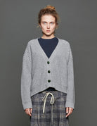 cardigan collo tilda grigio - Frida SRL