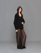 cardigan compact knitted black - rohe - cardigan