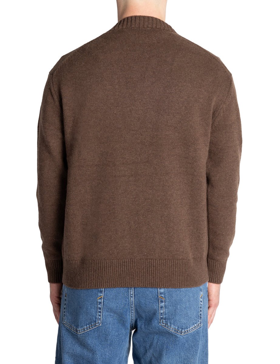 cardigan doppiopetto marrone espresso - alley docks - cardigan