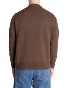 cardigan doppiopetto marrone espresso - alley docks - cardigan