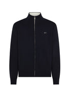 cardigan full zip misto cashmere blu navy - sun68 - cardigan