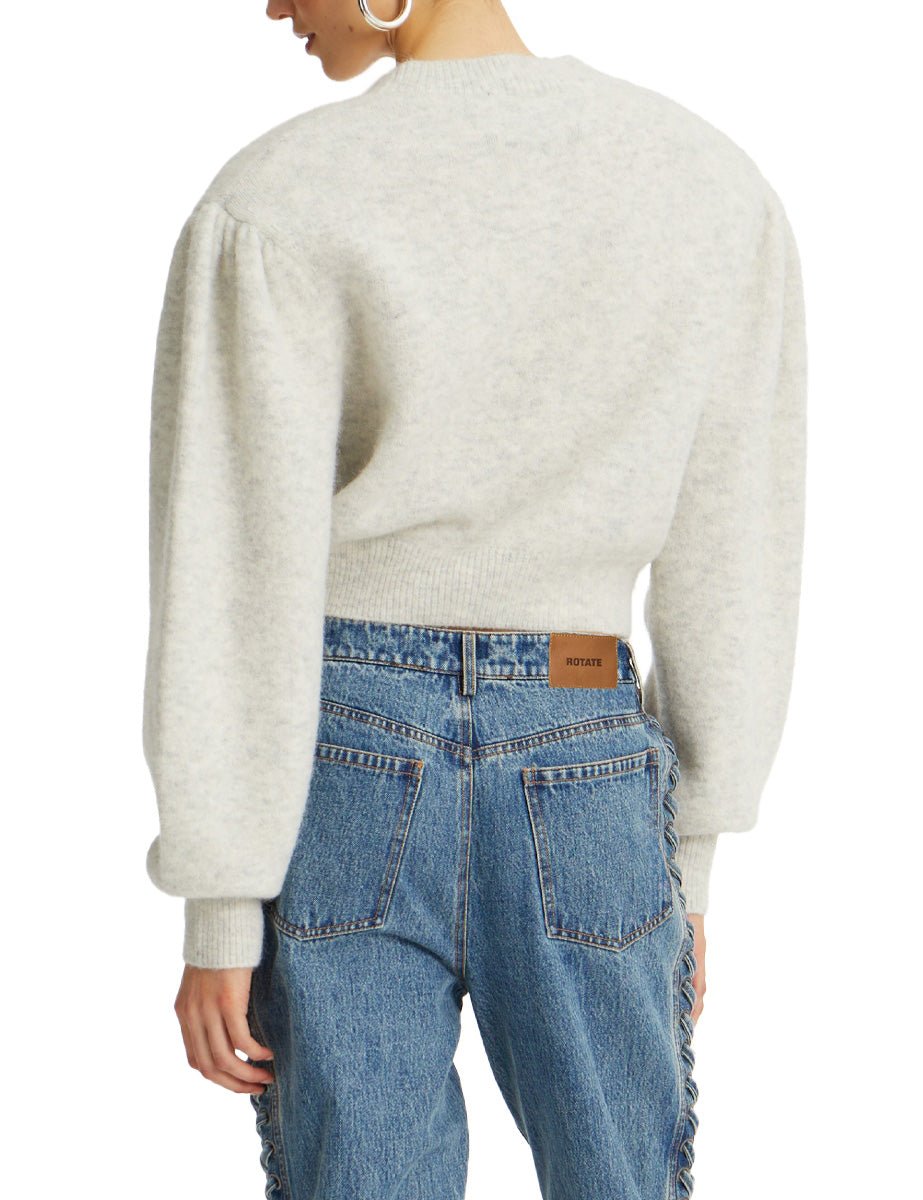 cardigan lana alpaca grigio - rotate - cardigan