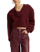 cardigan lana alpaca zinfandel bordeaux - Frida SRL