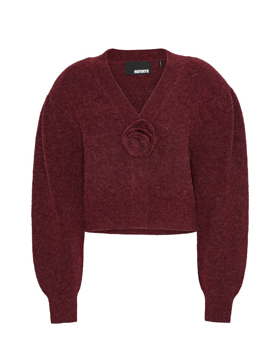 cardigan lana alpaca zinfandel bordeaux - Frida SRL