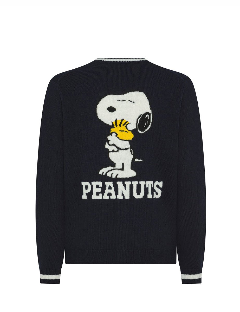 cardigan lana cashmere snoopy blu - sun68 - cardigan